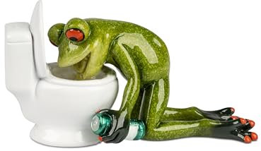 formano lustige Frösche, Frosch vor Toilette,Froschhausen (Toilette)