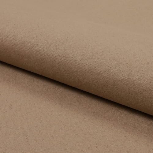 Fabreco NUBUK Polsterstoff Meterware 148 cm breit, 100% Polyester, Gewicht 300 g/lfm, Microfaser, Velourleder ideal als oder Möbelstoff für Sofakissen, Polsterbezüge - Sand