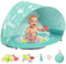 Zooawa Tienda Playa Bebe, Pop up Tienda de Bebé con Piscina, Refugio Solar Carpa Playa Bebe Plegable Portátil Protección Sol para Infantil con Juego de Juguetes de Arena de Playa, Menta Verde