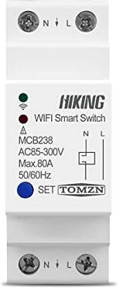 HFGDRH Disjoncteur Différentiel, 80A 2P Din WiFi Smart Switch Disjoncteur Télécommande