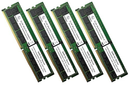 Broonbee Server Arbeitsspeicher | 128 GB (4X 32 GB) DDR4 2933 MHz RAM | Memory Upgrade für Dell PowerEdge MX840C R430 R440 R530 | LRDIMM ECC REG | PC4-23466U-R CL21