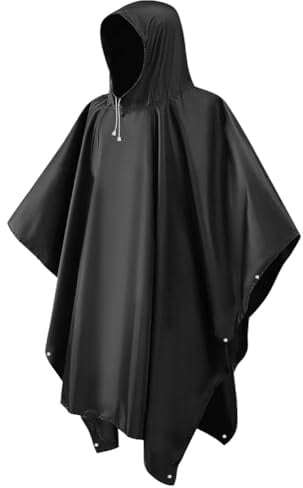 LEEPAT Waterproof Rain Ponchos, EVA Portable Adults Waterproof Ponchos, Reusable raincoat with Hoods for Camping, Hiking Travel, Amusement Parks, Festival