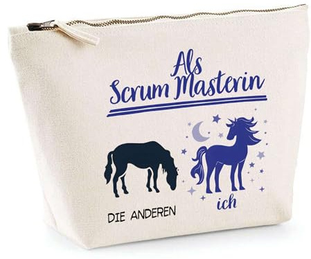 Kosmetiktasche Scrum Masterin Einhorn - praktische Schmink- & Kulturtasche für Make-up & Reise - Geschenk zum Ruhestand, Abschied oder Geburtstag für Kollegin oder Chefin
