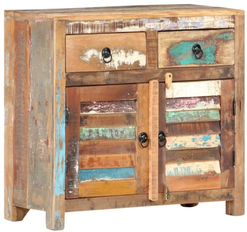Frdhee Barschrank Wohnzimmerschrank, Sideboard 70x30x68 cm Altholz Massiv für Flur Esszimmer, Einfach zu Warten