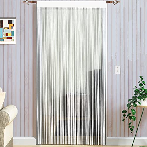 Taiyuhomes - Tenda a cordicelle per porte e finestre, fatta a mano, divisore per stanze, anti insetti, 100% poliestere e misto poliestere., bianco, 90x200cm