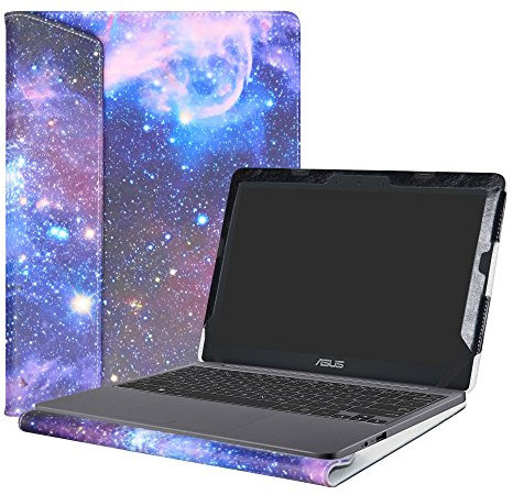 Alapmk Diseñado Especialmente La Funda Protectora de Cuero de PU para 11.6 ASUS VivoBook L203MA E203NA E200HA L200HA/Chromebook C201 C201PA Series Ordenador portátil,Galaxy