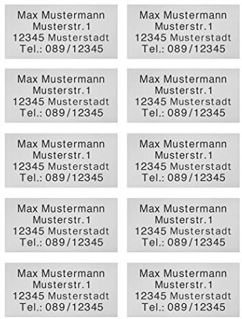 kultdog 2-10er Set Drohnen Plakette mit Gravur feuerfest - Kennzeichen Zubehör mit 3M Aufkleber - Schild ist witterungsbeständig - Kennzeichnung Silber Standard 40x20mm - 10 Stück