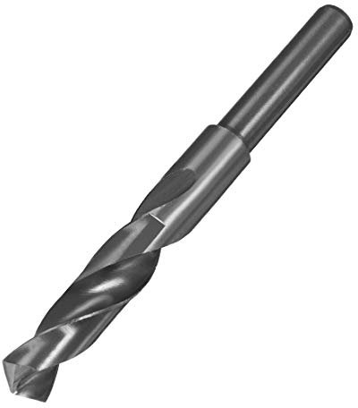 sourcing map Foret Hélicoïdal Mèche à Queue Réduite Tige 16.5 mm Mèche en Acier Haute Vitesse HSS 9341 Oxyde Noir avec Tige Droite de 1/2 pouce