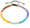 JSDDE Damen Edelstein Armband 7 Chakra Armbänder Heilung Perlenarmabnd Lavastein Armkette geflochten Armreif Modeschmuck 7 Chakra