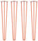 4 x Hairpin Legs from DT IRONCRAFT - 71cm 3 Rod / 10mm, Orange Colour with Floor Protector Feet & Screws - Standard Desk, Dining Table Legs