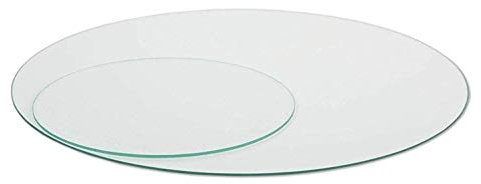 Elisando Glasplatte Rund Tischplatte Klarglas Kreis 4mm stark Ø 61 cm Durchmesser Scheibe aus Glas für Küchentisch Schreibtisch Gartentisch Stehtisch Sofatisch Glasscheibe Tisch 4mm-klarglas-61cm
