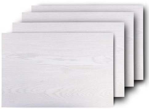 Westmark 4 Tischsets/Platzdeckchen, 45 x 30 cm, Synthetik, Holzoptik, Saleen-Edition: Nature, Ahorn weiß, 01059610150