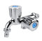 Rubinetto dell'acqua da appoggio sotto il lavello, lavatrice in plastica ABS Rubinetto acqua fredda Lavandino Rubinetto dell'acqua con doppio beccuccio e maniglia G1/2(Maniglia dell'otturatore)