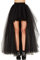 Zher-Lu Jupe en tulle asymétrique longue à l’arrière - Sexy - pour femme (Noir, taille unique)