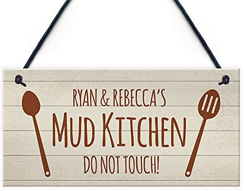 RED OCEAN PERSONALISED Mud Kitchen Sign For Daughter Son Playroom House Sign Gift