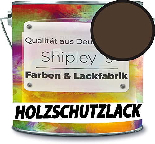 Holzschutzlack Holzlack Holzlasur wetterbeständiger Langzeitschutz Wetterschutzfarbe Holzschutzfarbe RAL 8014 Sepiabraun // Shipley's Farben & Lackfabrik