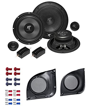 Hifonics VX 6.2E Lautsprecher mit Einbauset passend für FIAT Punto (188) 1999-2007 Türen vorne 400 Watt 165mm 2 Wege Kompo