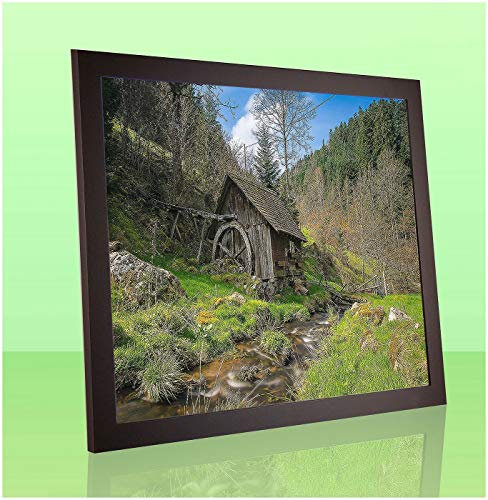 Puzzello Puzzlerahmen Bilderrahmen Posterrahmen 36x48 cm Braun schlicht Dunkelbraun 48x36 cm mit Antireflex Kunstglas