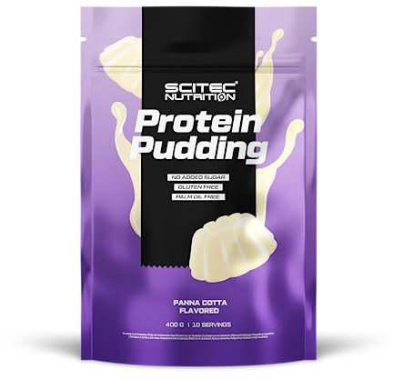 Pudín proteico Scitec Nutrition - Delicioso postre rico en proteínas - Sin gluten - Sin aceite de palma - Merienda perfecta o capricho para después de comer, 400 g, Panna Cotta