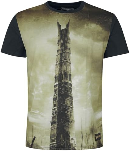 Difuzed Herr der Ringe The Tower of Sauron Herren-T-Shirt, Mehrfarbig