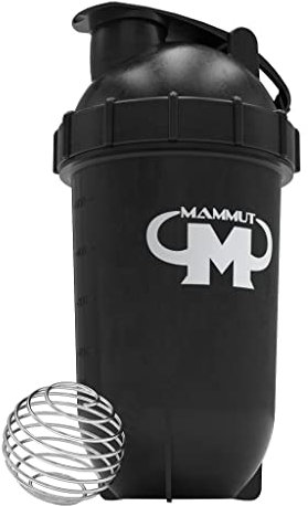Mammut Nutrition - innovativer Protein/Eiweiß Shaker ProteinMaster® mit abgerundeten Kanten für leichtere Reinigung - Schwarz - BPA-frei - 500 ml