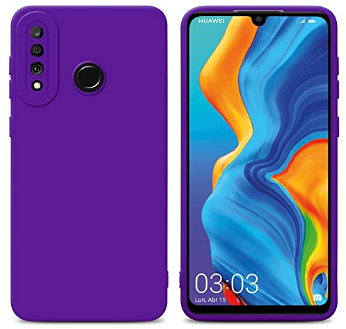 Cadorabo Hülle kompatibel mit Huawei P30 LITE Schutzhülle TPU Silikon Case Liquid Design mit Kameraschutz Slim Kratzfest Weiche Gummi mit Rundumschutz Case Hülle für Huawei P30 LITE in Lila