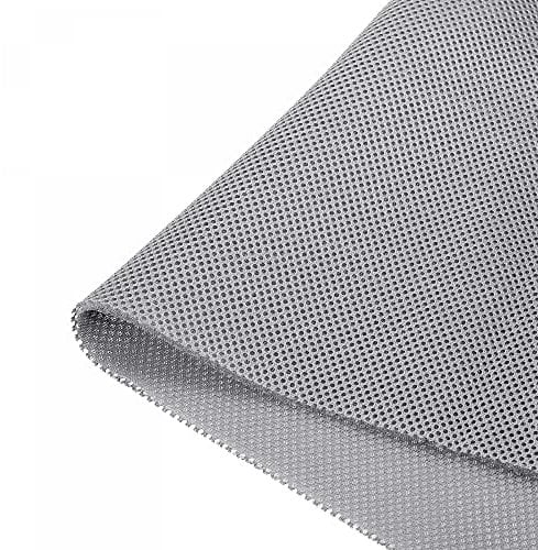 sourcing map Speaker Grill Cloth 20 x 55 Inch Stereo Mesh Fabric Protective Dustproof Cloth for Home Speaker Repair Light Grey