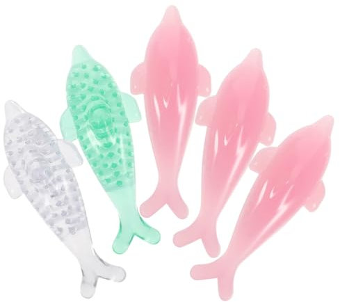 Healifty Nail Brush 5pcs Toenails Dolphin Tools Brush Whale Women Color Nails Cleaner Handle Art Blush Brush: Kids Powder Cleaning Supplies Cleansing Scrubber Remover Nail Manicure Brush