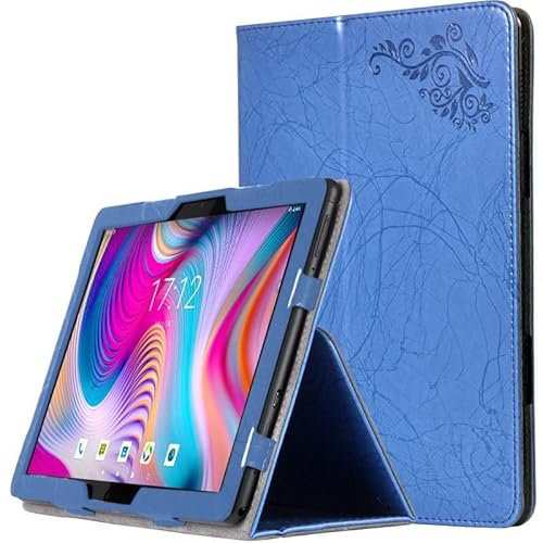 INSOLKIDON Compatible con TCL 10 Tab MAX 4G 10.36 Inch 9295G Tablet Funda Protectora de Cuero Bumper Protección Carcasa con Soporte Función, Auto-Sueño/Activación Funda Plegable (Blue)