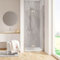 Schulte porte de douche pivotante-pliante 90 x 200 cm en niche, mécanisme autolevant, profilé aspect chromé, ouverture vers la droite, verre de sécurité 6 mm, réglage 87-90 cm, largeur d'accès 77 cm