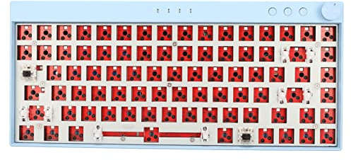 Septpenta RGB Modular DIY Mechanical Keyboard, with Switch Hot Swap Shaft Seating, 65% Layout, Supports Wireless 2.4G, BT3.0, 5.0, Type C Wired, Customized Keyboard Kit for Home, Office(Blue)