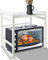 Drumm Meuble Rangement de Cuisine Support Four Micro-Ondes avec 2 Niveaux d'étagère Extensible en Hauteur & Largeur- avec 3 Crochets pour accrocher Vos ustensiles de Cuisine