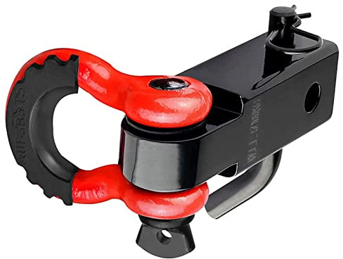 Récepteur d'attelage à Manille, Crochet de Remorquage SUV Haute Résistance, Largement utilisé pour l'assistance (Rouge)