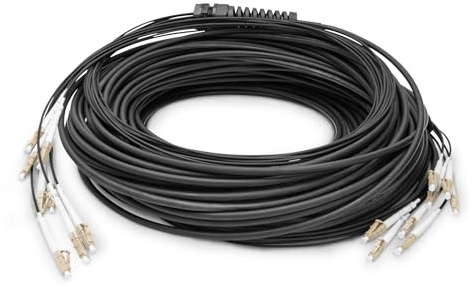 DIGITUS Breakout cable 8 Fibers OM4 LC/UPC-LC/UPC universal color black 50m