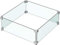 MESIDA 60 x 60 x 15 cm Feuerstelle, Glas-Windschutz, gehärtetes Glas, Feuerstelle, Tischschild, dick und stabil, mit Harter Aluminium-Eckhalterung und Gummifüßen