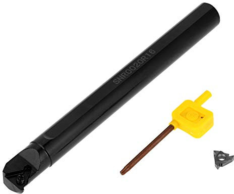 Utensile per Filettatura Tornio Al Tungsteno Interno SNR0020R16 20mm × 200mm Inserto Portautensili per Tornitura con Filettatura Interna 16IR Chiave AG60 Bagima 20x3x3