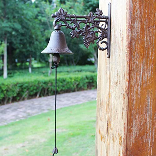 Türglocke Gusseisen Glocke Traditionelle Türklingel Aus Gusseisen – Serviceglocken Zur Wandmontage mit Seil, Haustürglocke für Café/Pavillon
