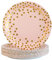BOKFJBP 50PCS Pink Paper Plates, 7inch/18cm Gold Polka Dots Party Dessert Plate Birthday Decorations Tableware Dinnerware Supplies for Kids Girls Women Graduation Wedding Anniversary Picnics