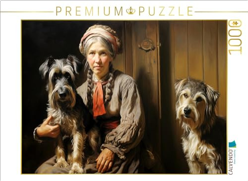 Puzzle · EIN Motiv aus dem Kalender Dame mit Hund | Dame mit Schnauzer · 1000 Teile · Lege-Größe 64 × 48 cm · CALVENDO Puzzle