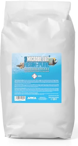 Mischbettharz Aquarium – ARKA Resin-Pure 25 L – Vollentsalzer für Osmoseanlagen – entfernt 100 % TDS, Silikat & Nitrat – für kristallklares Wasser – Ionenaustauscher für Resinfilter
