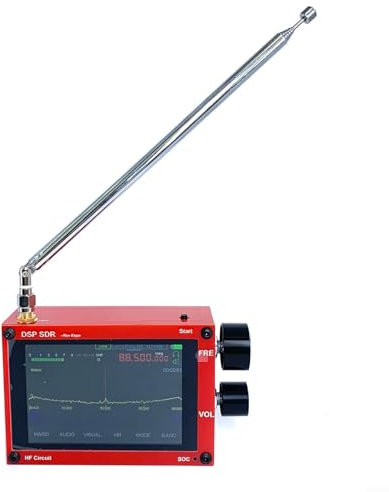 CARMOTTER Malachite DSP-Empfänger-Radio, 50 kHz - 2,0 GHz, NFM/WFM/CW-Modi, Gehäuse aus Aluminiumlegierung, 8,9 cm Touchscreen, Malachit-Empfänger-Radio (rot), U320EGV960800FP3461T9Q5I13TG