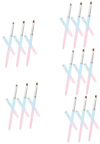 minkissy Lot De 5 Pinceaux Pour Nail Art 3 Pièces X 5 Pour Manucure Et Peinture