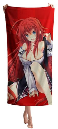 XYOK Rias Gremory Strandtuch Groß Handtuch,Anime Badetuch Schnell Trocknendes,Mikrofaser Saunatuch 3D Drucken Badehandtuch Fanartikel (Rias Gremory, 140x70cm)