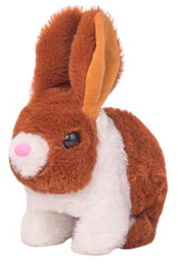 ISAKEN Elektronisches Interaktives Hase Spielzeug Niedliches Stoffkaninchen Haustier Plüschhasenspielzeug mit Geräuschen Bewegungen Animiertes Gehen Wackeln Ohren Zucken Nase Geschenk für Kinder