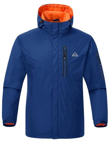 Rdruko Regenjacke Herren Wasserdicht Windbreaker Atmungsaktiv Freizeitjacke Fahrrad Regenmantel mit Kapuze Leichte Functionsjacke für Wandern Laufen Camping Outdoor (Saphirblau, XXL)