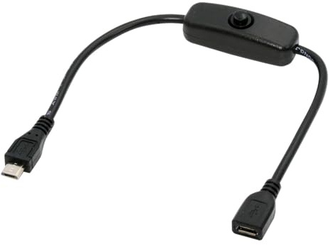 NFHK Micro-USB 2.0-Kabel mit Ein-/Aus-Schalter, Micro-5-poliger Stecker auf Buchse, für DC 5 V Schreibtischlampe, Ventilator, Kamera