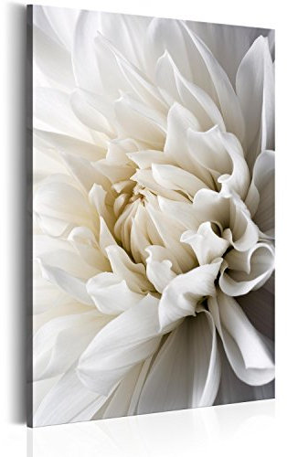 B&D XXL - Peinture acrylique Nature 40x60 cm - Effet texturé ou coup de pinceau - Décoration avec finition faite à la main - Salon chambre - Finition artisanale - Fleur blanche b-B-0112-b-a