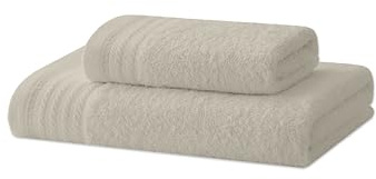 Degrees home - Serviettes de Bain - Ensemble de Serviettes - 1 Serviette de Main et 1 Serviette de Bidet - 100% Coton - 480 g/m2-1-30X50 / 1-50X100 / 2-65X130 - Beige