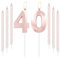 mciskin Rose Gold 40 Birthday Candles-Number 40 Candle for Cake with Long Thin Candles Set, Rose Gold Cake Topper for Women 40th Birthday Decorations Supplies,40th Wedding Anniversary Decorations