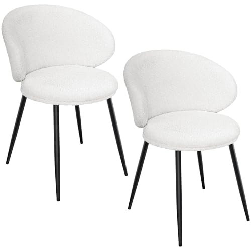 LEWE Esszimmerstühle 2er Set, Küchenstühle Wohnzimmerstuhl Polsterstuhl mit Metallbeine, Samt Schminktisch Stuhl mit Rückenlehne, Stühle für Esszimmer Wohnzimmer Küche